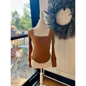 Free People Mustard Knit Top - Size S